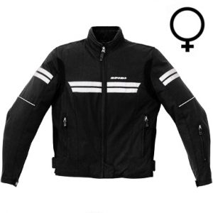 Spidi JK Tex Ladies Textile Motorcycle Jacket Black Silver Size 12