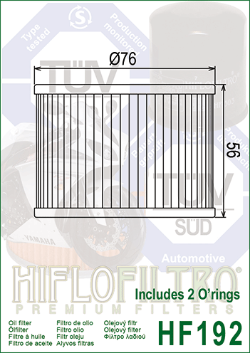 Hi Flo Filtro Motorcycle Oil Filter HF192
