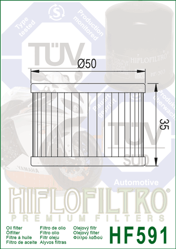 Hi Flo Filtro Motorcycle Oil Filter HF591