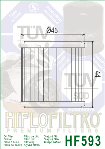 Hi Flo Filtro Motorcycle Oil Filter HF593
