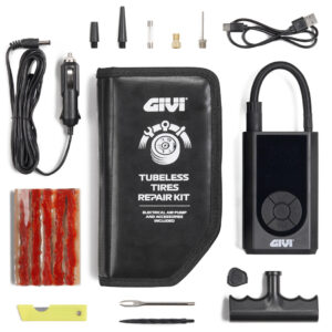 Givi S451 Motorcycle Tubeless Tyre Repair Kit with Compressor