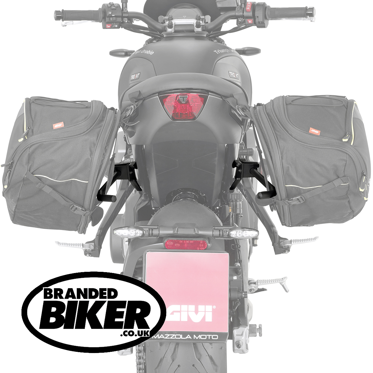 Givi TR6419 Remove X Pannier Holders Triumph Trident 800 2026 on back view